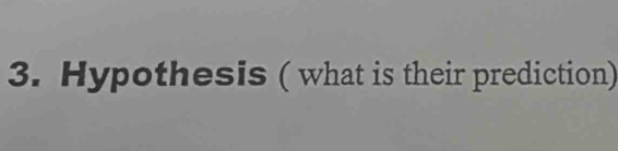 Hypothesis ( what is their prediction)