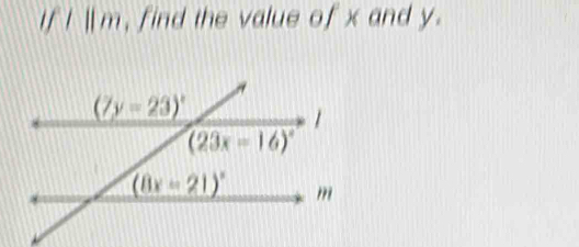 If I  m, find the value of x and y.