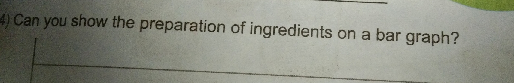 Can you show the preparation of ingredients on a bar graph?