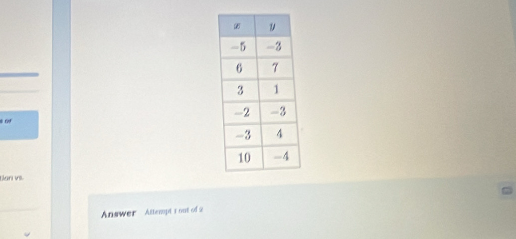 or
tan vs. 
Answer Altempt 1out of 2