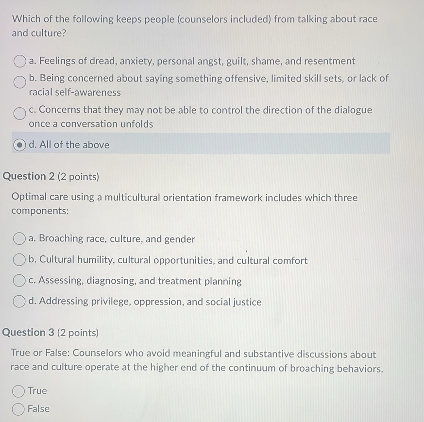 Solved: Which of the following keeps people (counselors included) from ...
