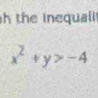 the inequali
x^2+y>-4