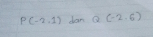 P(-2,1) dan Q(-2,6)