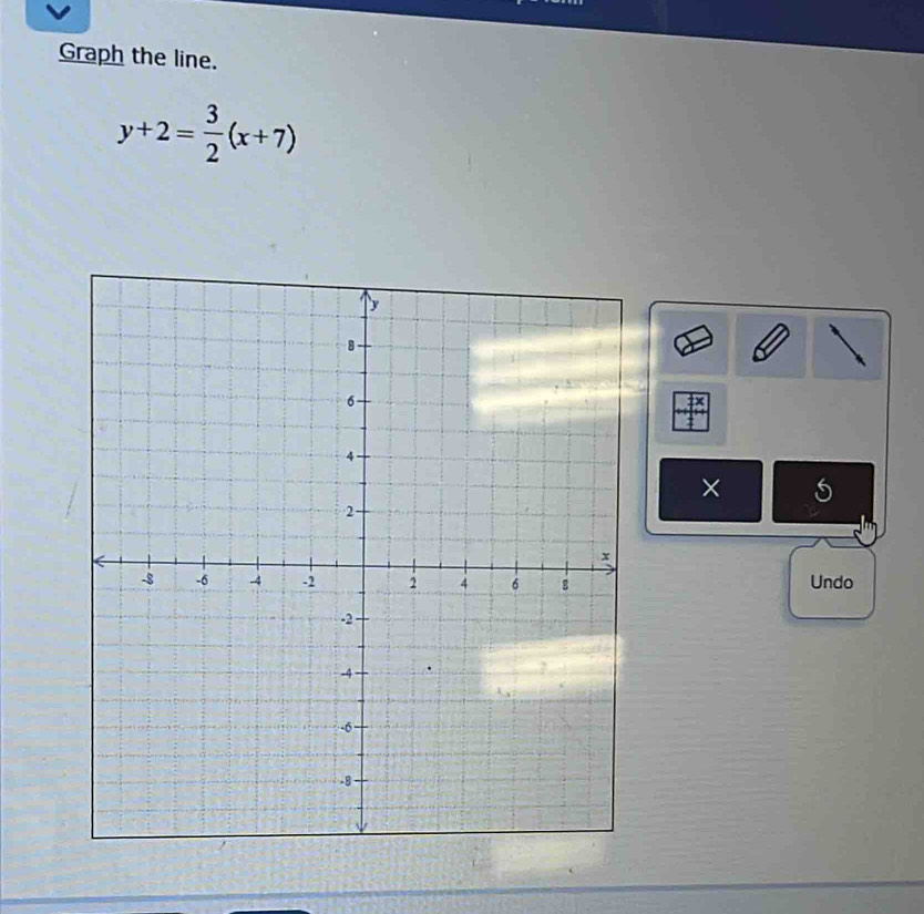 Graph the line.
y+2= 3/2 (x+7)
× 
Undo