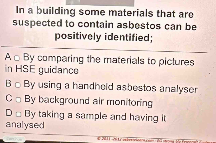 Solved: In a building some materials that are suspected to contain ...