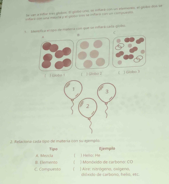 Solved: Se van a inflar tres globos. El globo uno, se inflará con un ...