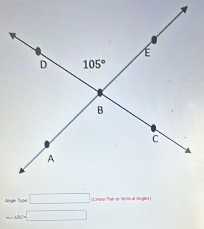 Angle Type:
m∠ ABC=□