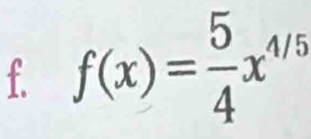 f(x)= 5/4 x^(4/5)