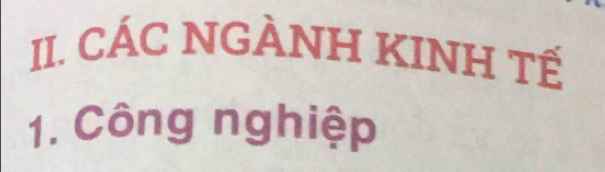 CÁC NGÀNH KINH TẾ 
1. Công nghiệp