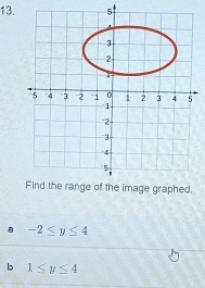 a -2≤ y≤ 4
b 1≤ y≤ 4