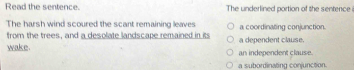 Solved: Read the sentence. The underlined portion of the sentence i The ...