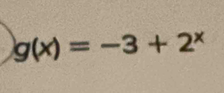 g(x)=-3+2^x