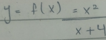 y=f(x)= x^2/x+4 