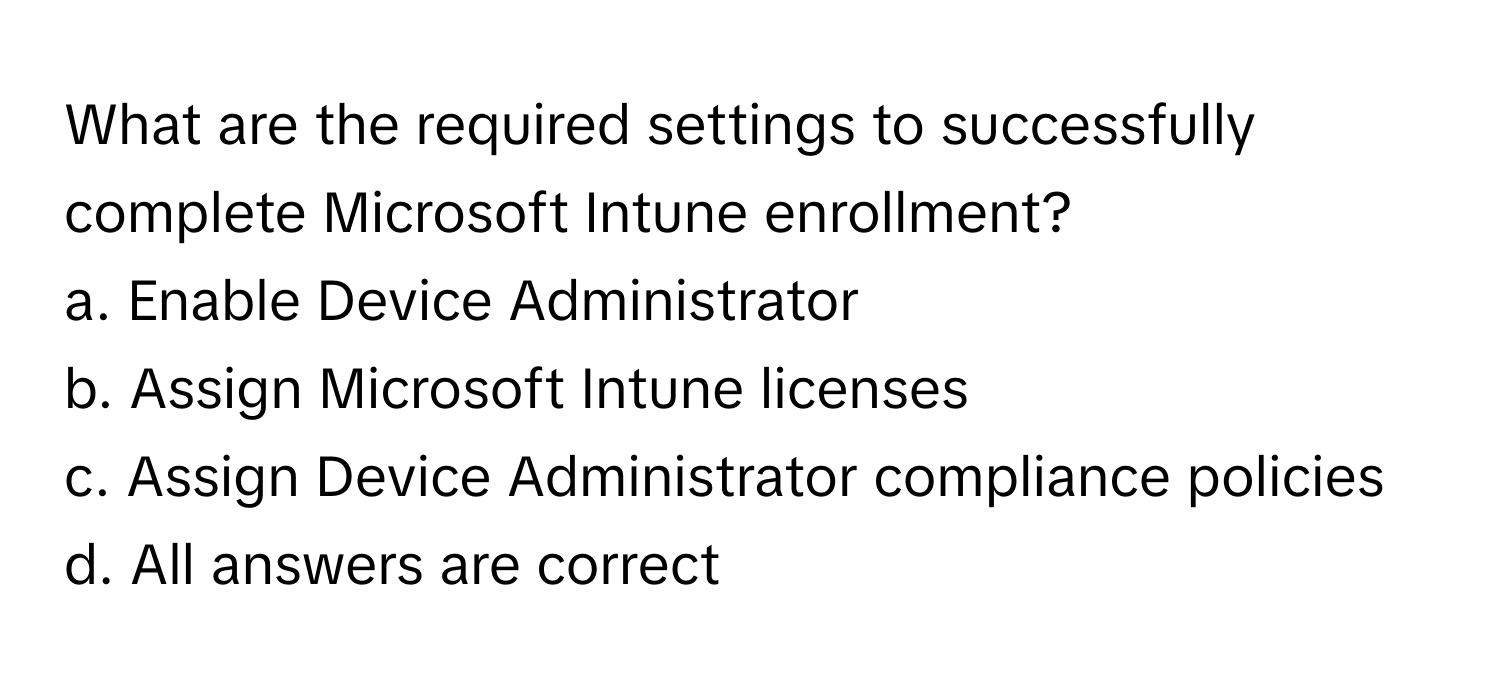 Solved: What are the required settings to successfully complete ...