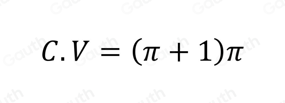 C. V=(π +1)π