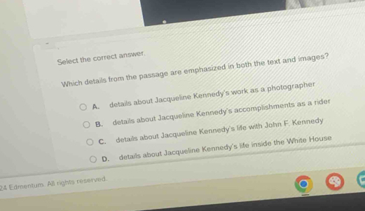 Solved: Select the correct answer. Which details from the passage are ...