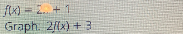 f(x)=2..+1
Graph: 2f(x)+3