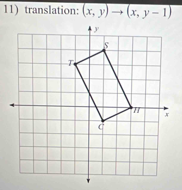 translation: (x,y)to (x,y-1)