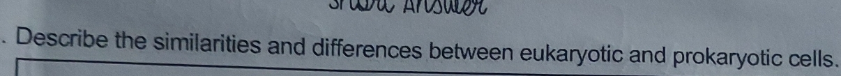 Describe the similarities and differences between eukaryotic and prokaryotic cells.