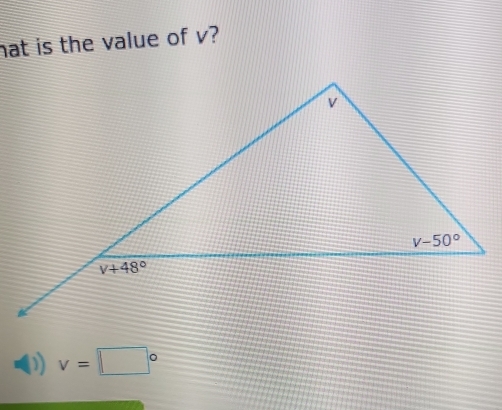 hat is the value of v?
D v=□°