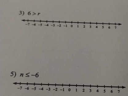 6>r
5) n≤ -6