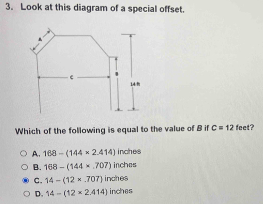 Solved: Look at this diagram of a special offset. Which of the ...