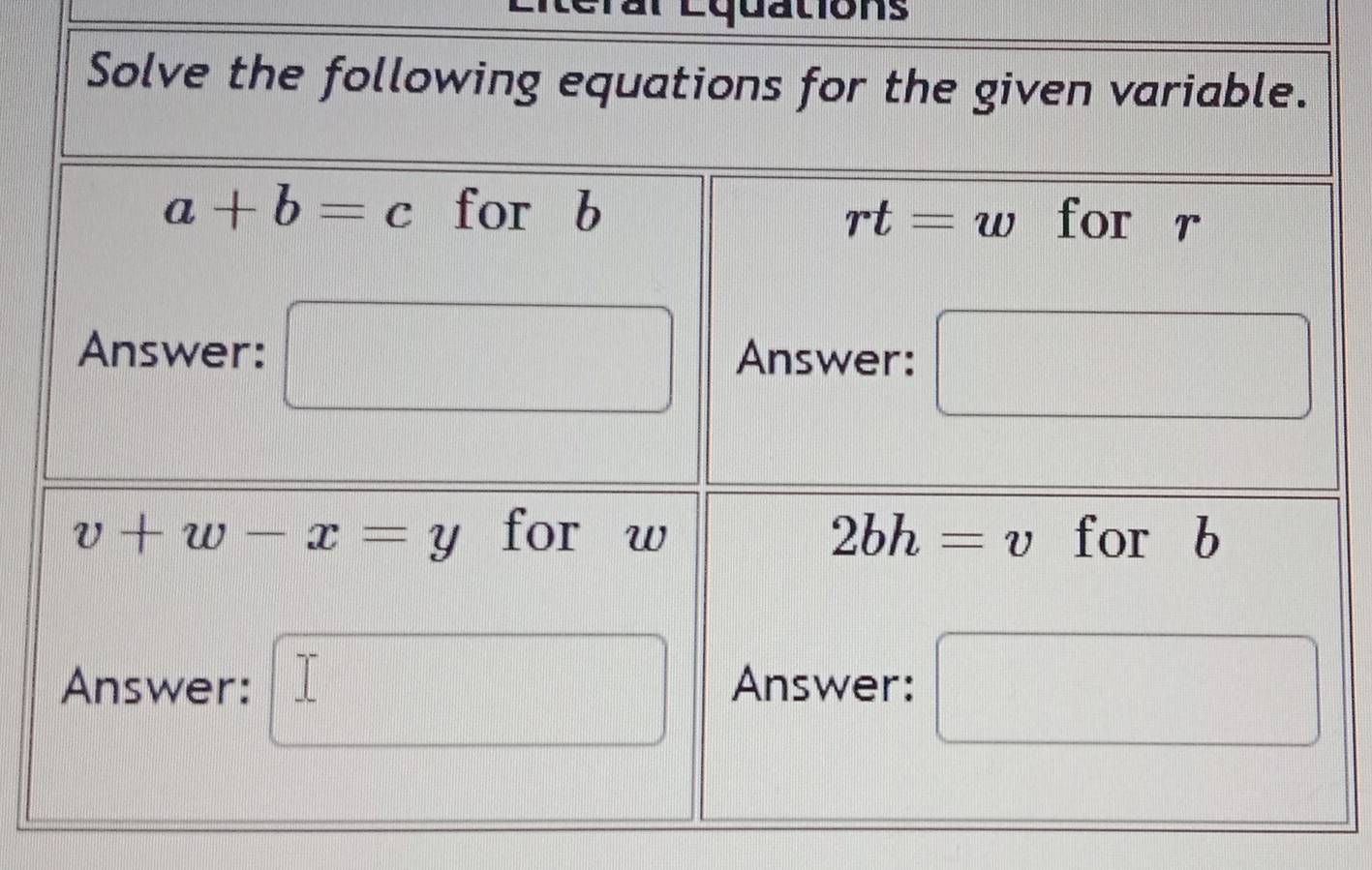 Leral Equations