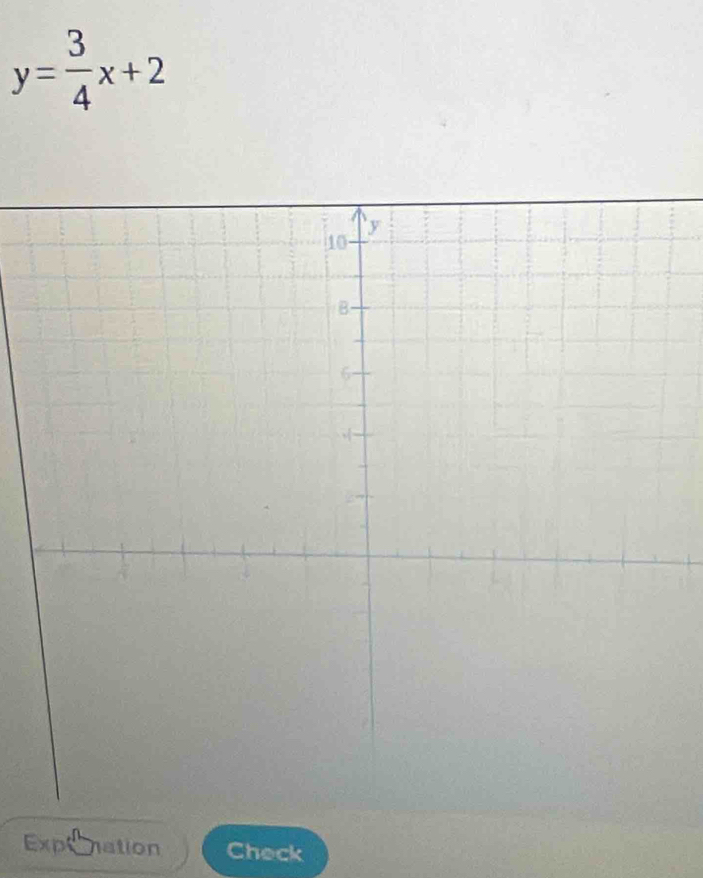 y= 3/4 x+2
Expt nation Check