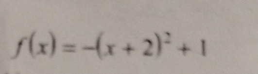 f(x)=-(x+2)^2+1