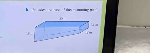 the sides and base of this swimming pool.