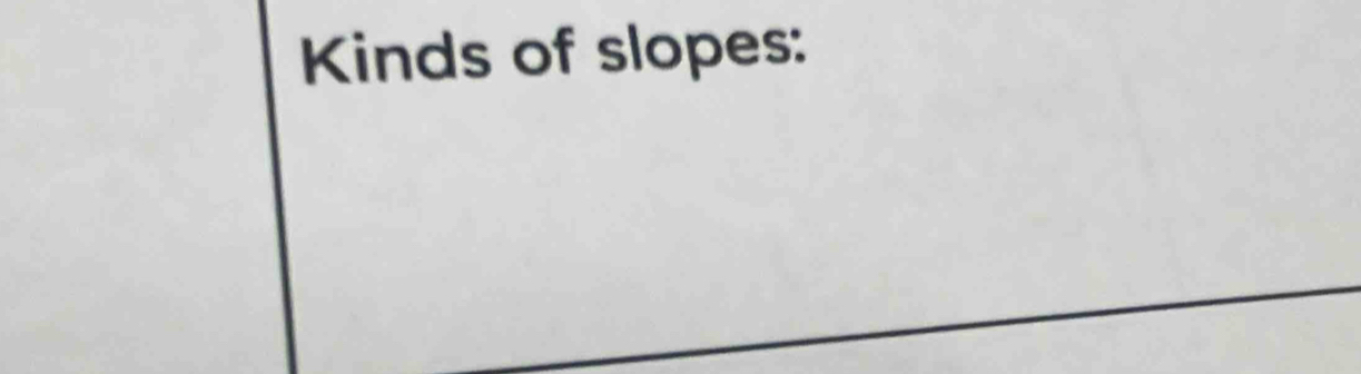 Kinds of slopes: