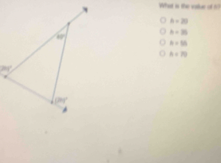 What is the value of 6?
A=20
h=35
h=56
h=70