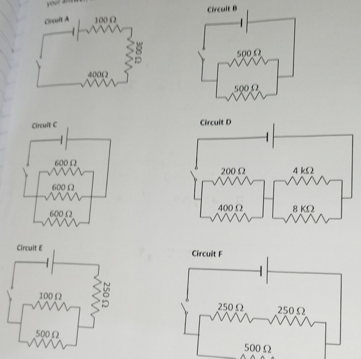 your a s 
Circuit C
600Ω
600Ω
600 Ω