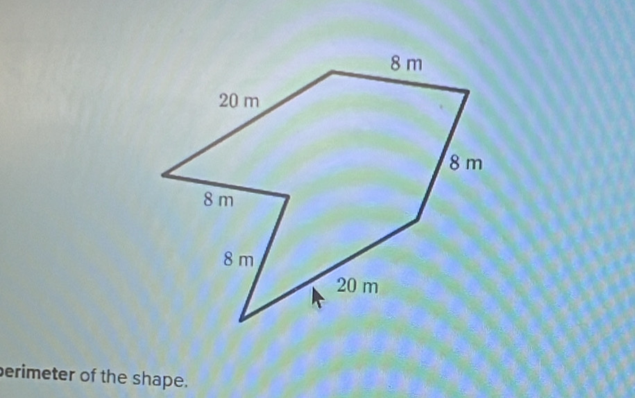 perimeter of the shape.