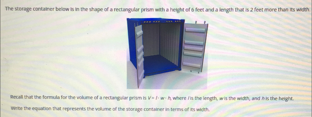 Solved: The storage container below is in the shape of a rectangular ...