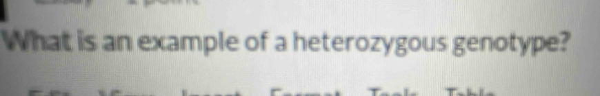 What is an example of a heterozygous genotype?