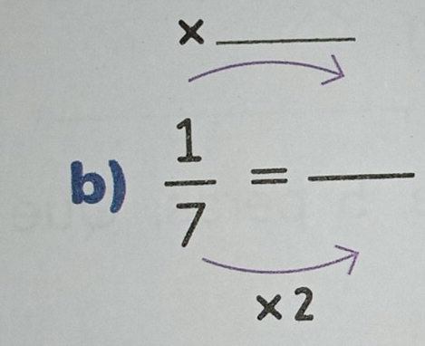 □  
(□)^ □  
b)  1/7 = _ _ 
* 2