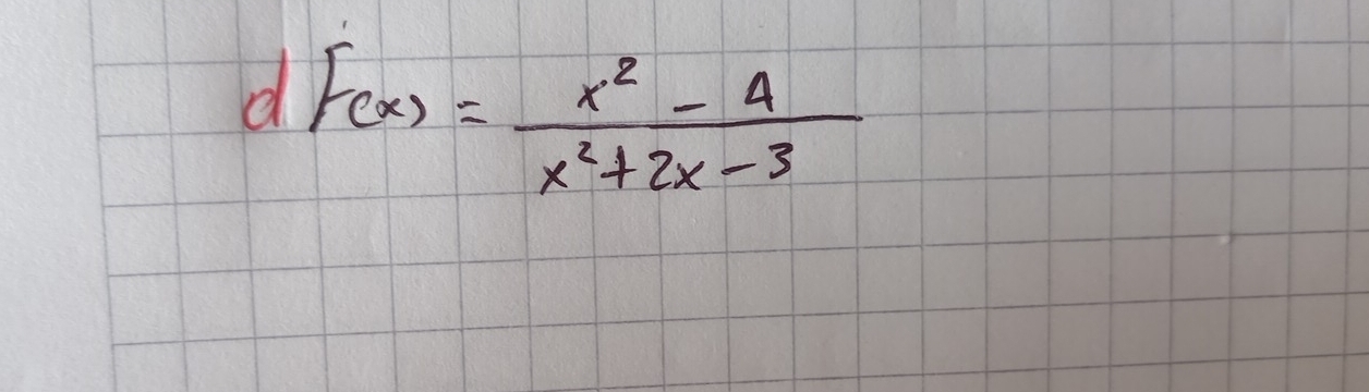 F(x)= (x^2-4)/x^2+2x-3 