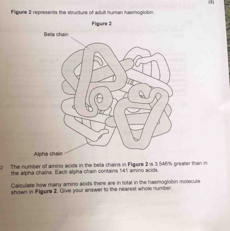 Solved: (3) Figure 2 represents the structure of adult human ...