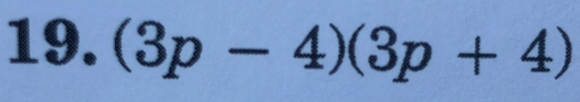 (3p-4)(3p+4)