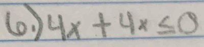 ( ) 4x+4x≤ 0