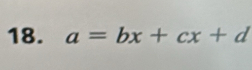 a=bx+cx+d