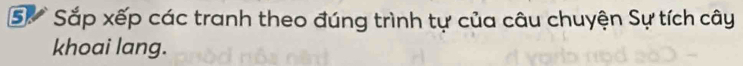 Sắp xếp các tranh theo đúng trình tự của câu chuyện Sự tích cây 
khoai lang.