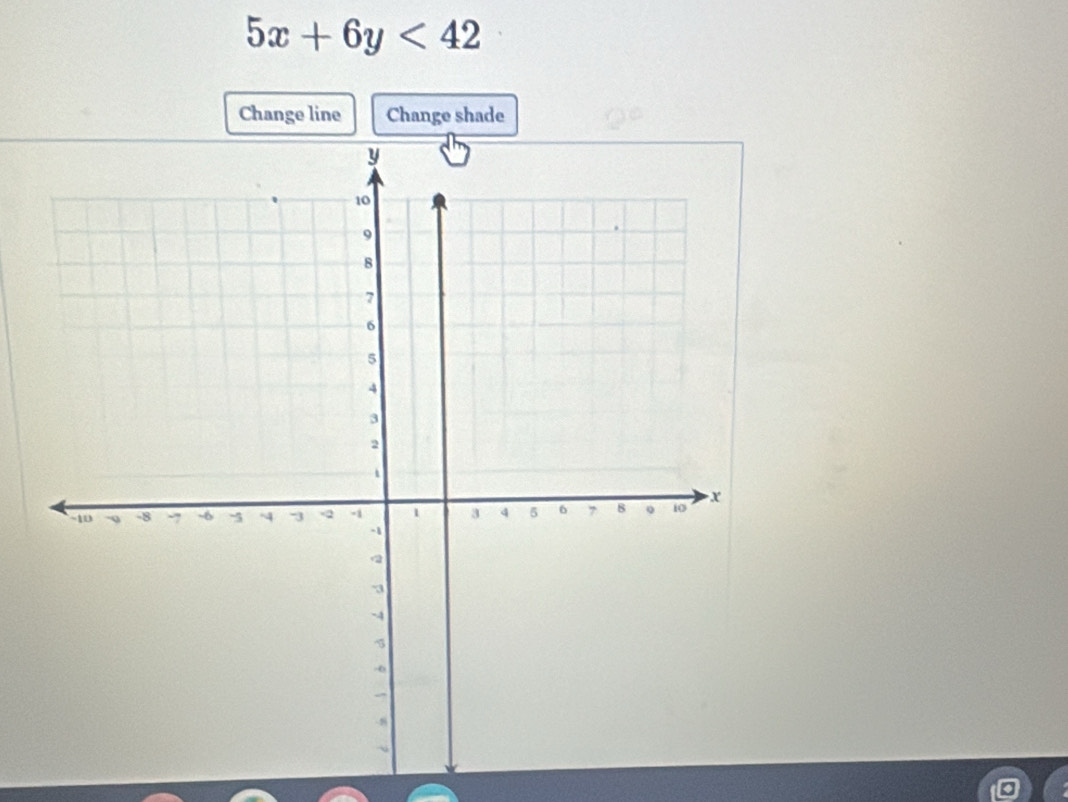 5x+6y<42</tex> 
Change line Change shade