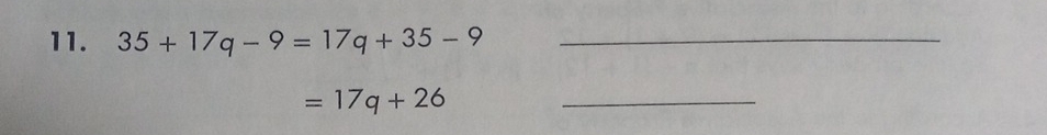 35+17q-9=17q+35-9 _ 
=17q+26 _