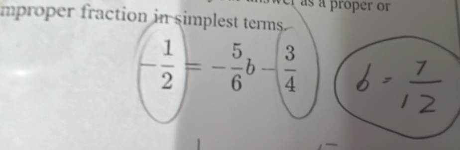 as a proper or
mproper fraction in simples