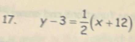 y-3= 1/2 (x+12)