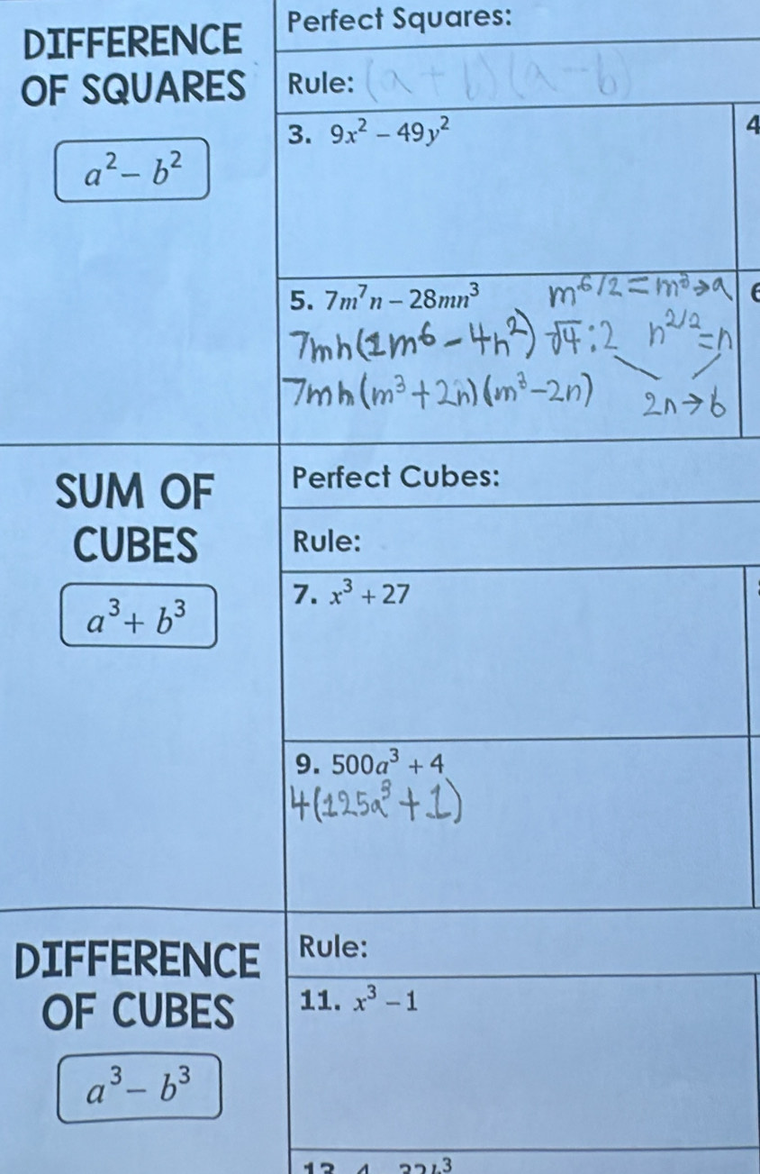 DIFFERENCE Perfect Squares:
OF
4
DI
O
22L^3