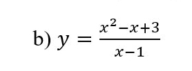 y= (x^2-x+3)/x-1 