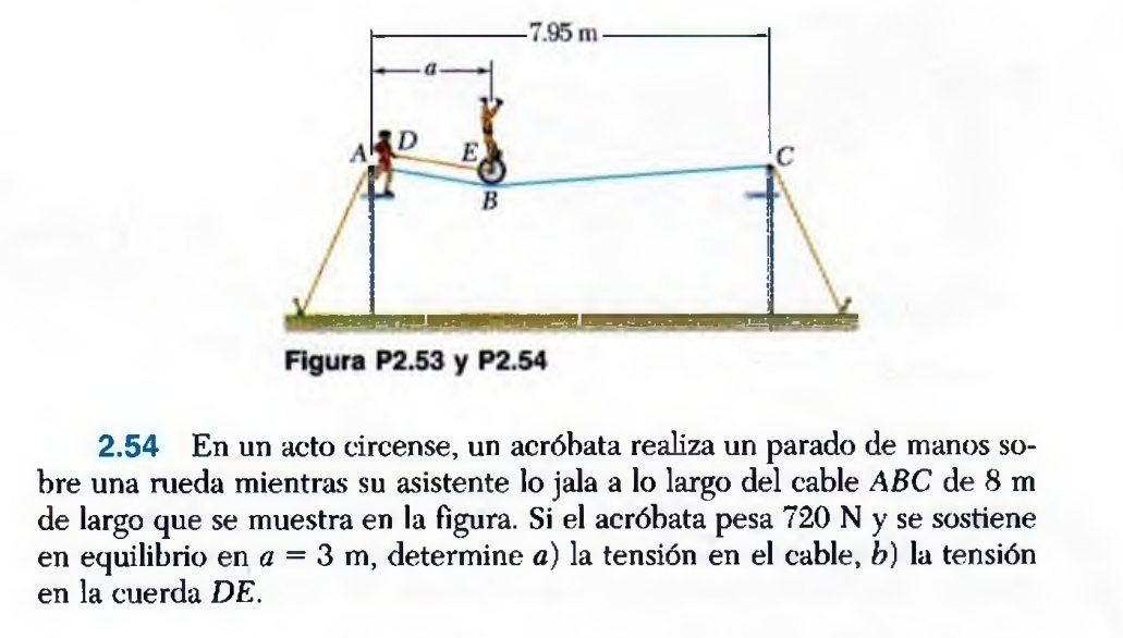 Resuelto:2.54 En un acto circense, un acróbata realiza un parado de ...